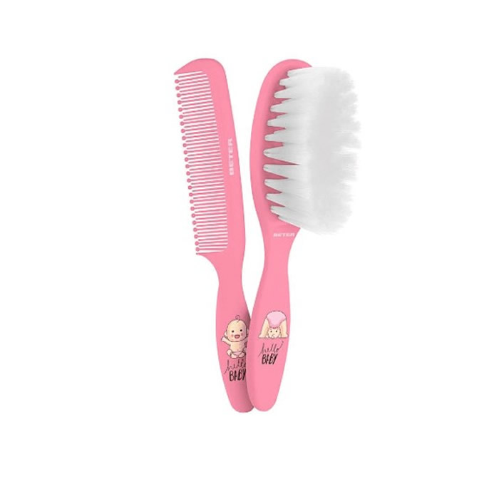 Beter Detská kefa a hrebeň Set Pink
