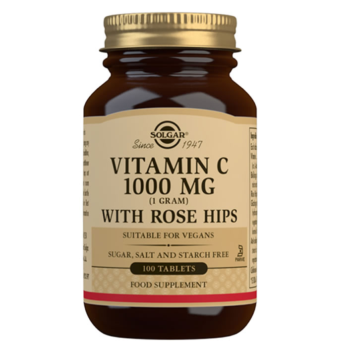 Solgar Vitamina C 1g 100 Comprimidos com Rosa Mosqueta