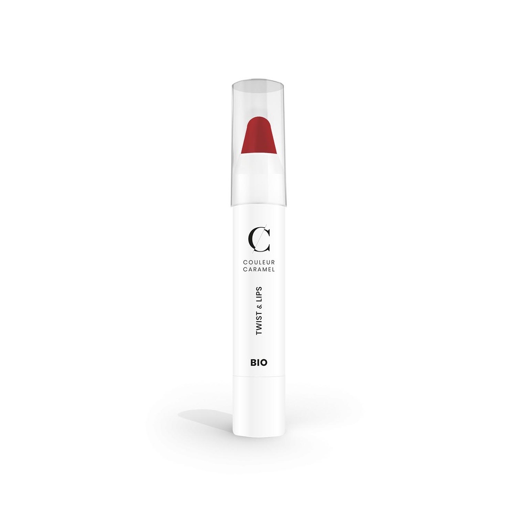 Couleur Caramel Twist y Lips Barra De Labios 405 Matt Red 1szt