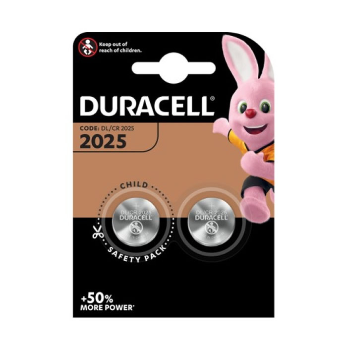 Pila Botón de Litio Duracell 3V 2025 DL/CR2025 2 Unidades