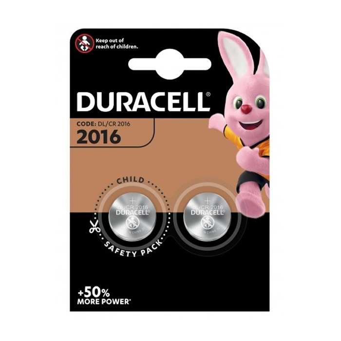 Duracell litijeva gumbna baterija 3V 2016 DL/CR2016 2 enoti