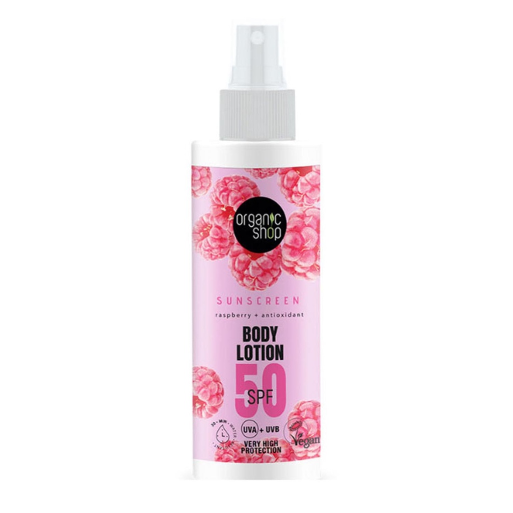 Biologische winkel Frambozenlocion korporaal Spf50 150ml