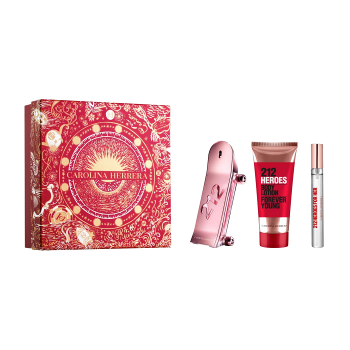 Carolina Herrera 212 Heroes For Her Eau De Parfum Spray 80ml Box 3 Products Ziemassvētki 2023