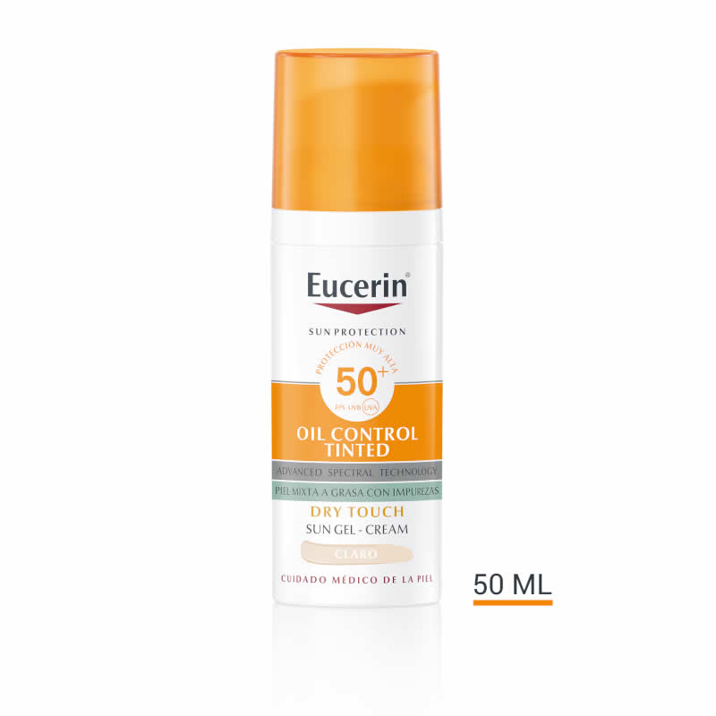 Eucerin Oil Control Dry Touch Gel Crema SPF50+ Tintado Claro 50ml
