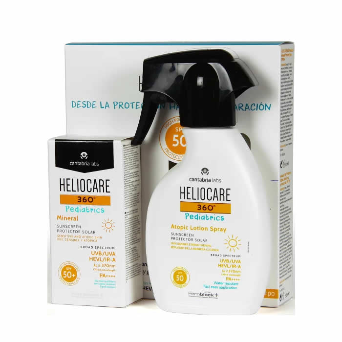 Heliocare 360º Pack Pediatrics Mineral 50 ml + Atopické mléko ve spreji 75 ml