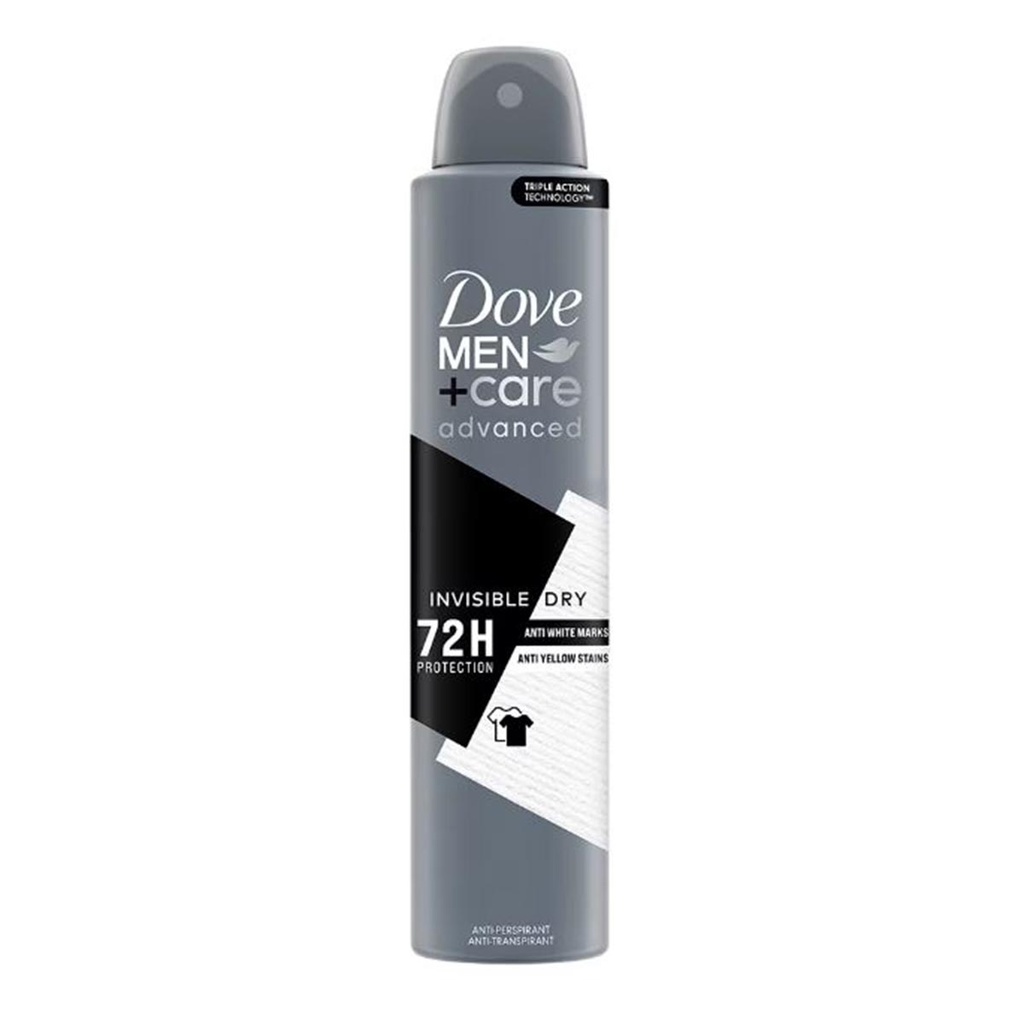 Dove Men Advanced Invisible Dry 72h Anti-Amarillos sprej proti pocení 200 ml sprej
