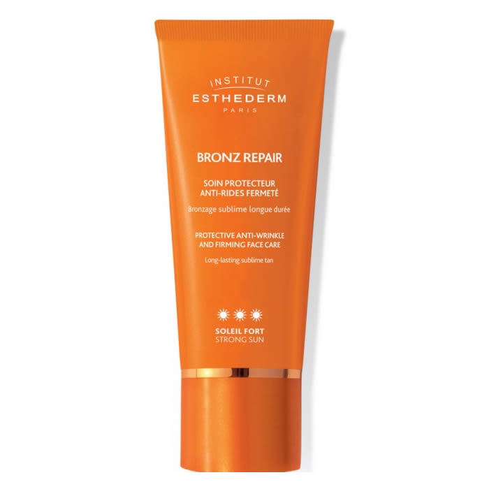 Institut Esthederm Bronz Repair pretgrumbu aizsargājošs kopšanas līdzeklis, nostiprinošs, maigs Sun Strong Sun 50 ml