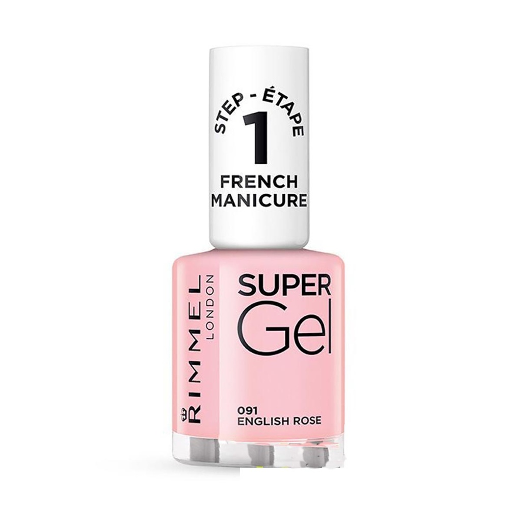 Rimmel London Super Gel prancūziškas manikiūras 091 angliška rožė