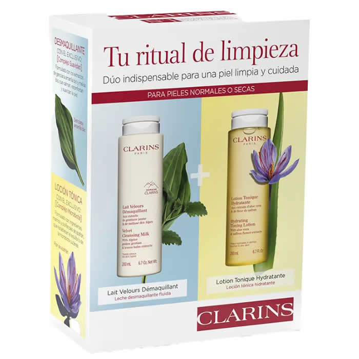 Clarins Velvet Мляко за премахване на грим 200 ml Кутия с 2 продукта