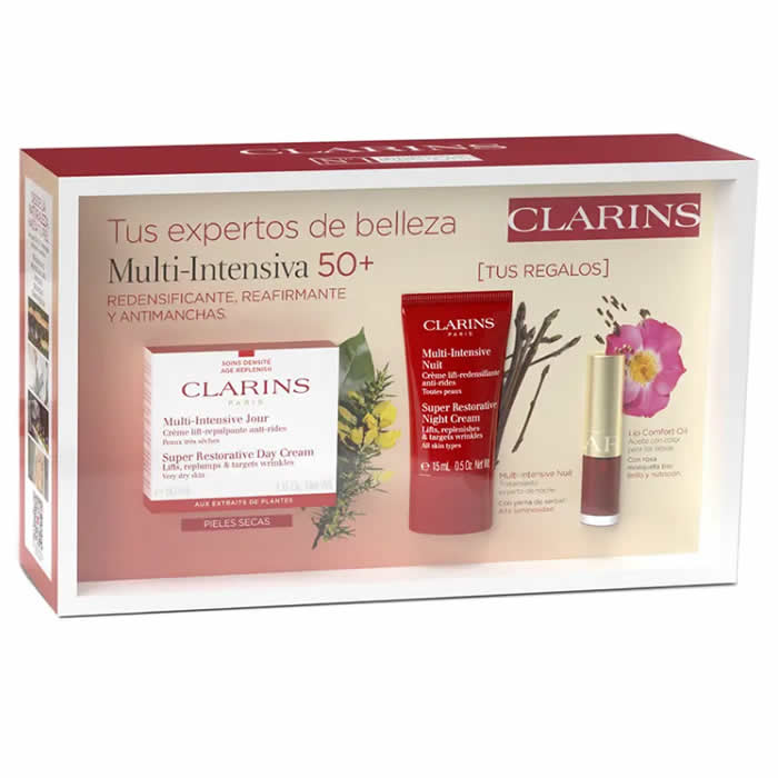 Clarins Multi-Intensive High Demanding dnevna krema za zelo suho kožo 50 ml Škatla s 3 izdelki
