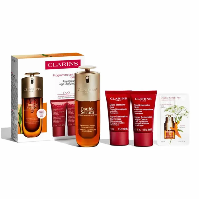 [381190] Clarins Double Serum 50ml Coffret 4 Produits