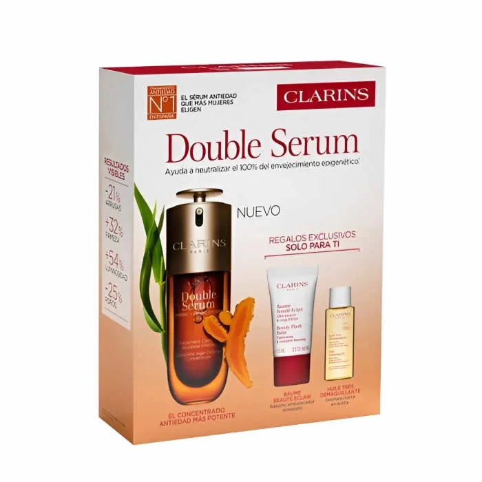[386281] Clarins Double Serum 50ml Coffret 3 Produits