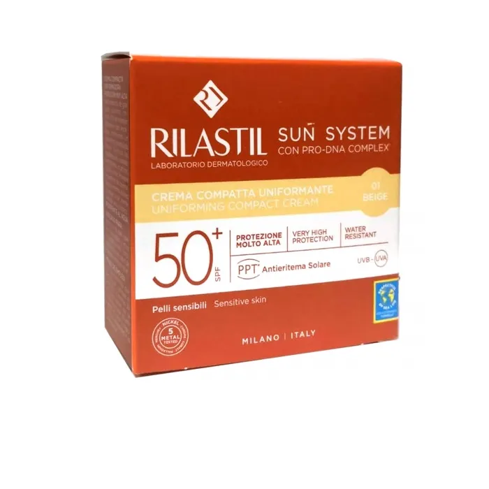[263968] Rilastil Sun System Uniform Compact Cream Spf50+ Shade 01 Beige 10g