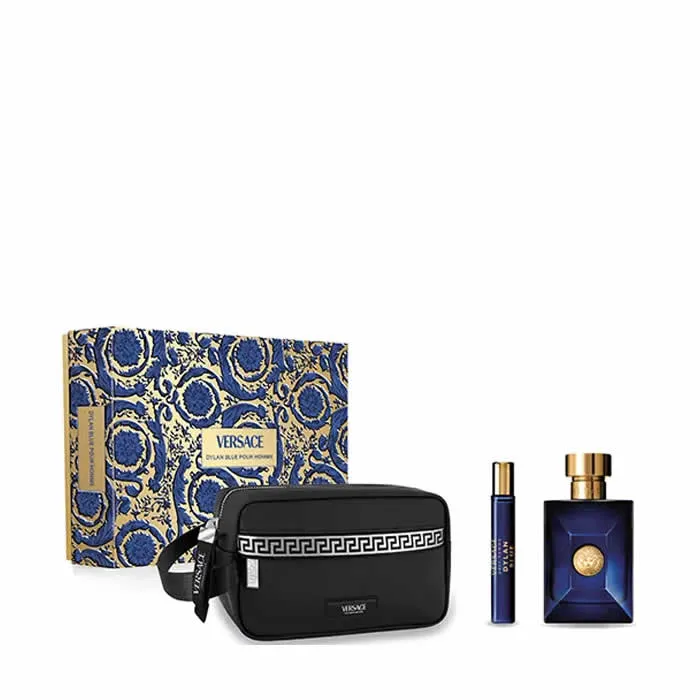 [374285] Versace Dylan Blue Pour Homme Eau De Toilette Vaporisateur 100ml Coffret 3 Produits