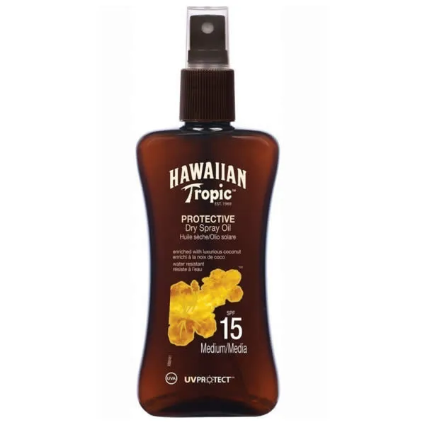 [29807] Hawaiian Tropic Protective Dry Spray Oil Spf15 Medium 200ml
