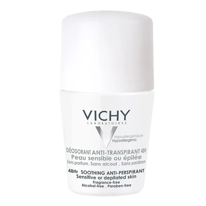 [5060] Vichy Déodorant 48H Roll On Anti Transpirant  Peaux Sensibles Ou Epilées 50ml