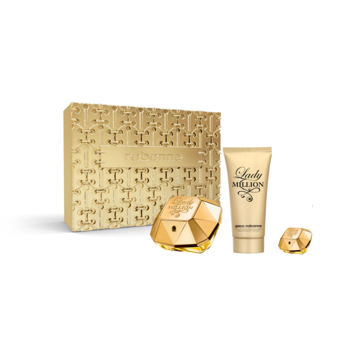 Paco Rabanne Lady Million Eau De Parfum Spray 80ml Box 3 Products