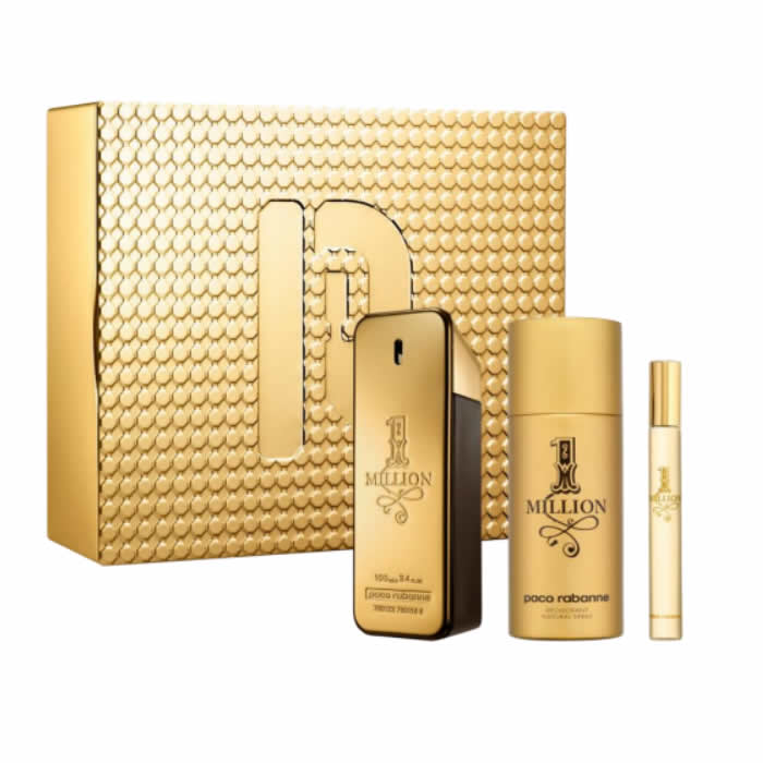 Paco Rabanne 1 Million Eau De Toilette Spray 100ml Caixa 3 Produtos