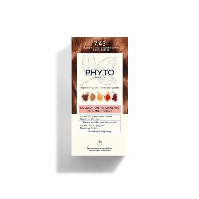 [215918] Phyto Hair Colour By Phytocolor 7.43 Blond Cuivré Doré 180g