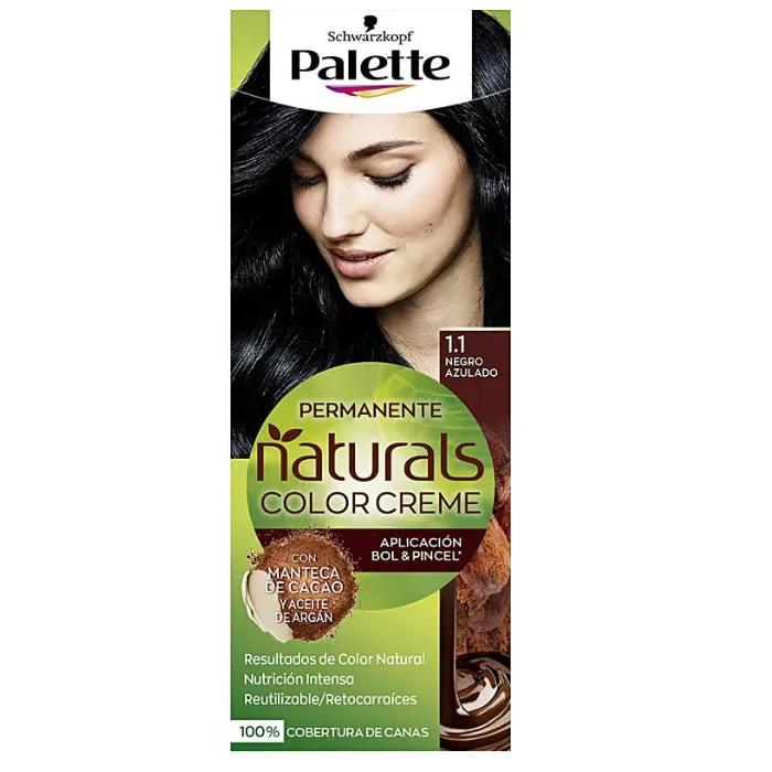[218290] Schwarzkopf Palette Naturals Color Creme 1.1 Bluish Black
