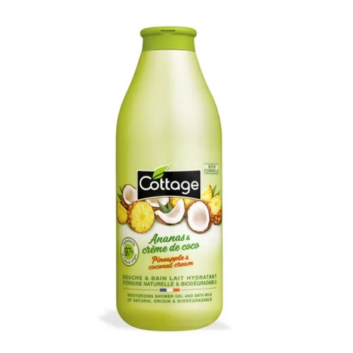 [245194] Cottage Ananas & Crème De Coco Douche & Bain Lait Hydratant 750ml