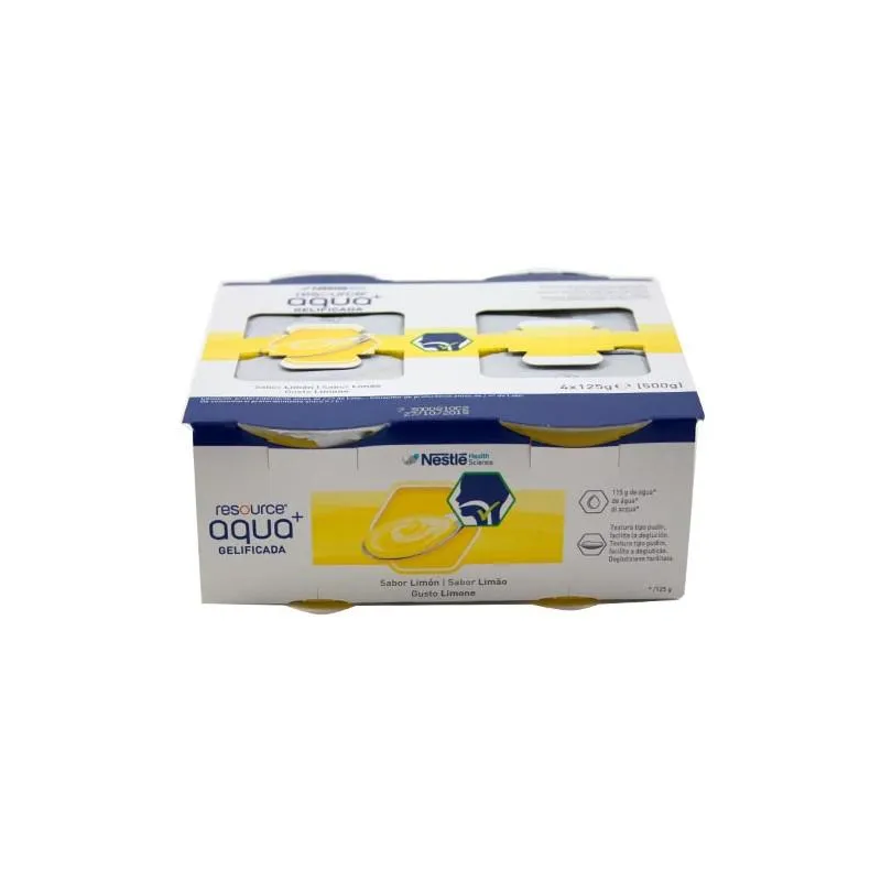 Meritene Nestlé Resource Agua Gelificada Sabor Limón 4x 125g