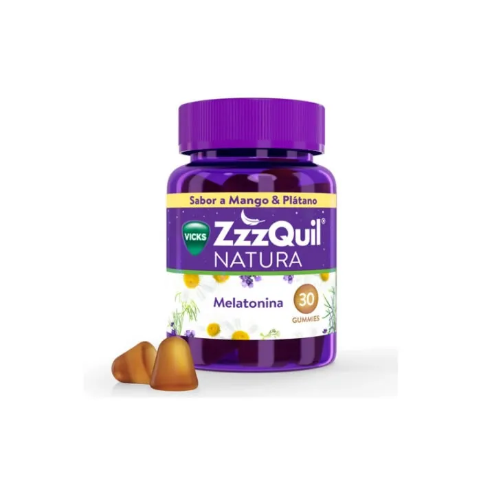 Vicks Zzzquil Natura Melatonin Saveur Mangue et Banane 30 Unités