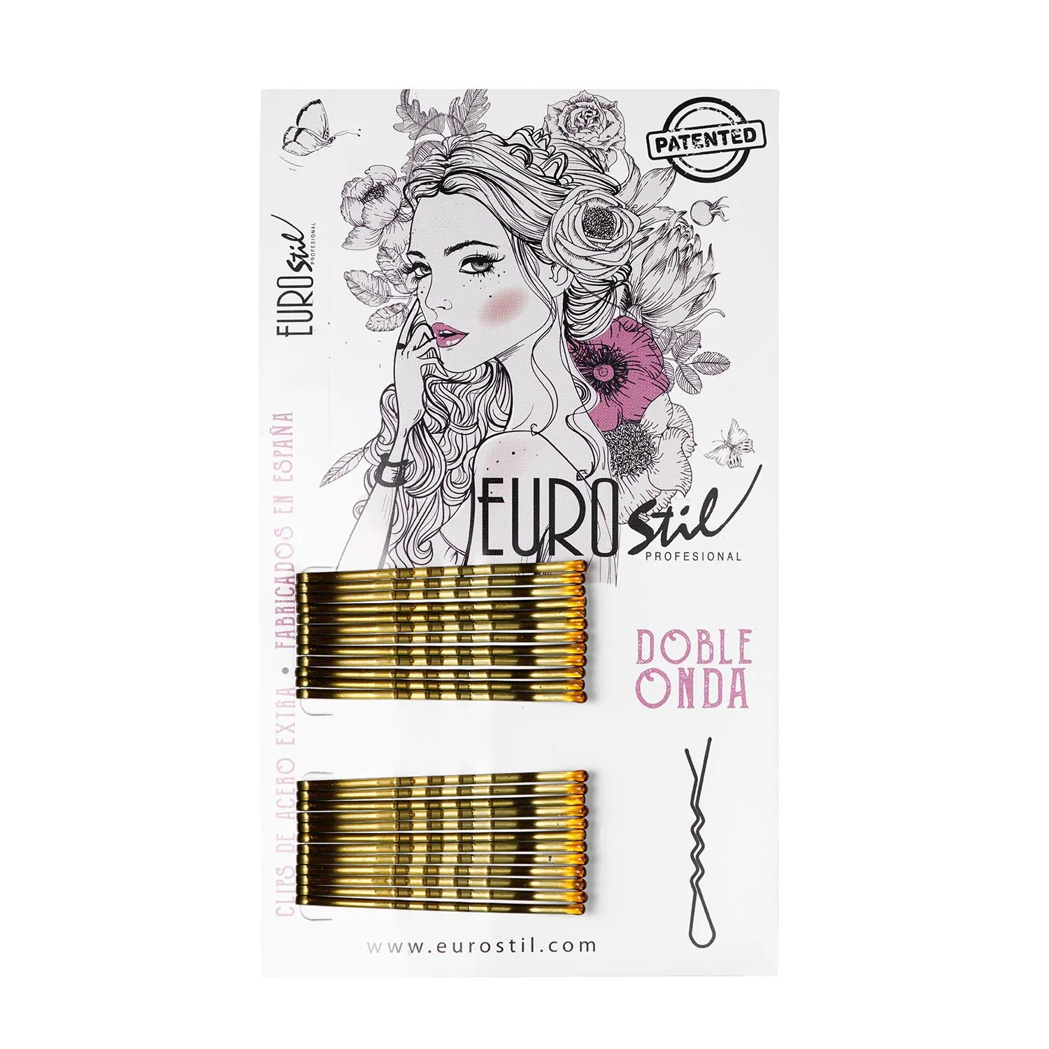 [322029] Eurostil Cabello Caja De Clips Doble Onda Bronze 24un