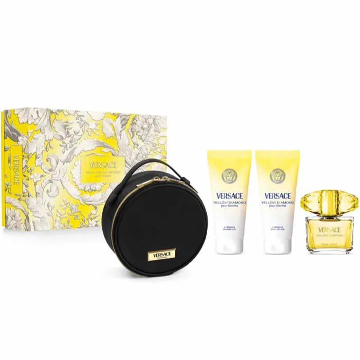 [401957] Versace Yellow Diamond Eau De Toilette Spray 90ml Set 4 Artikel