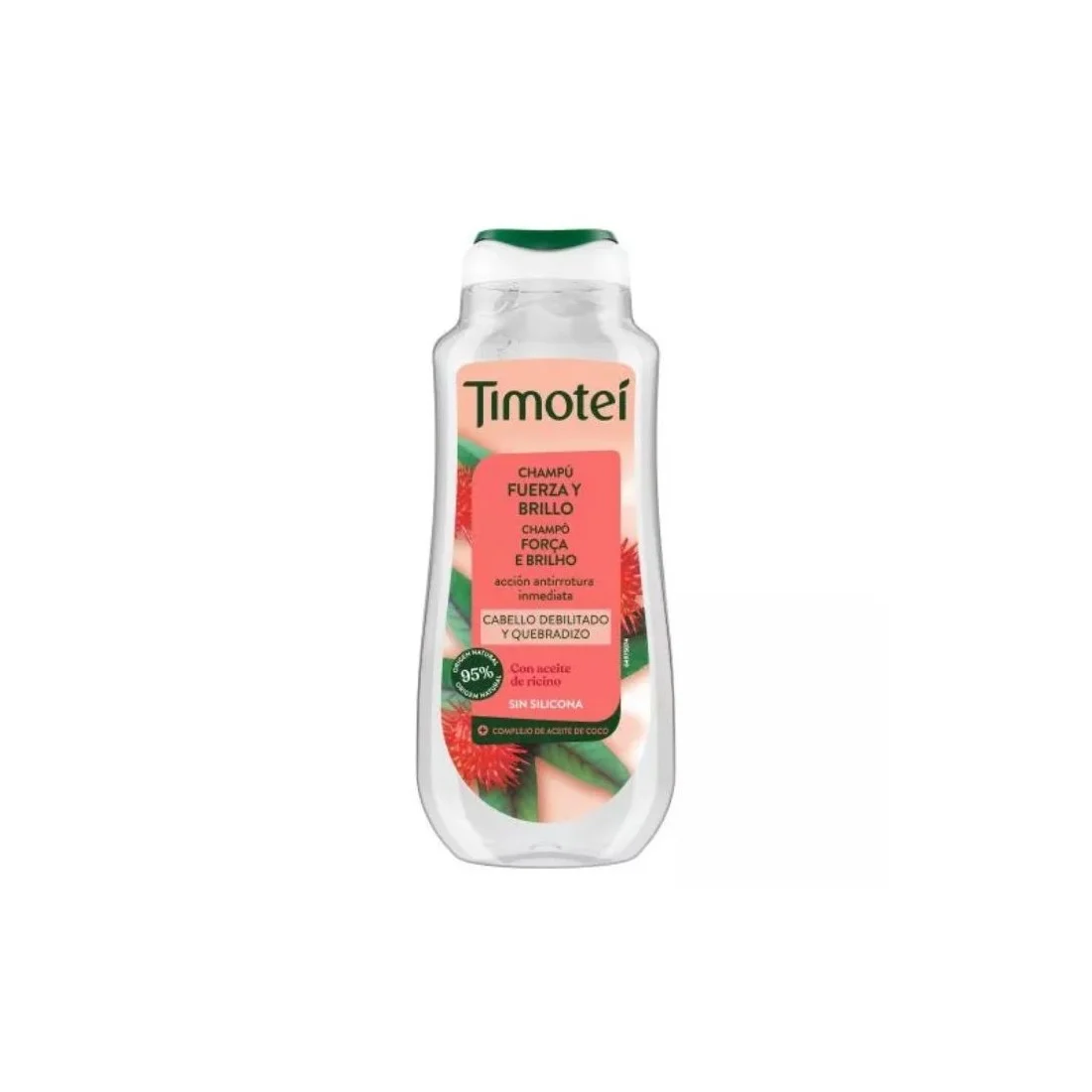 [405227] Timotei Champú Fuerza y Brillo Con Aceite De Ricino y Coco Para Cabello Débil y Quebradizo 300ml