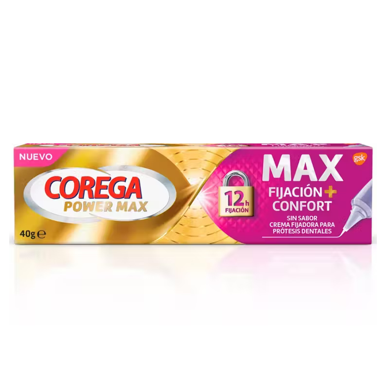 Corega Max Fijación + Confort Insípido 40g