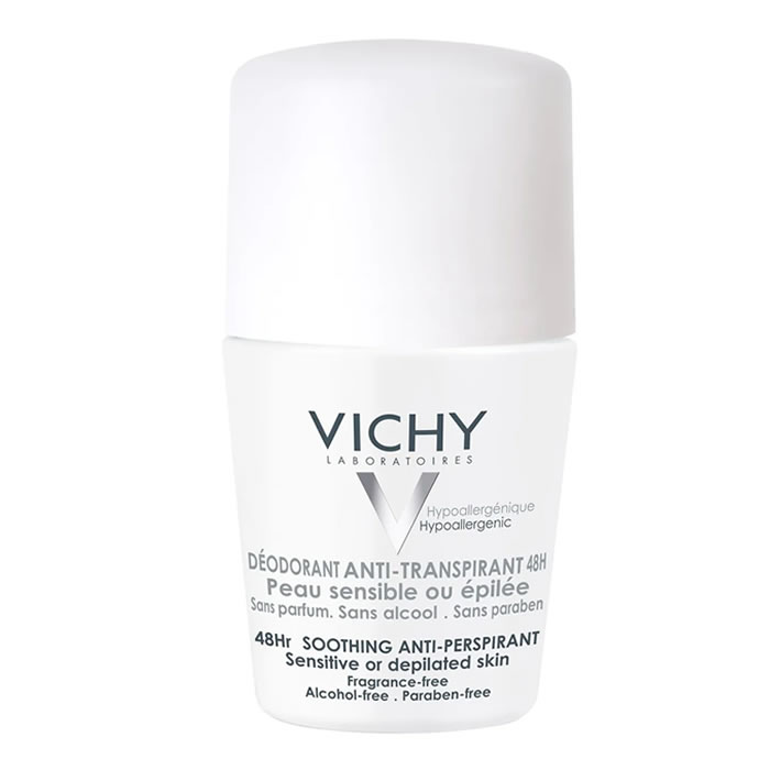 Vichy Deodorant 48H Roll-On Antitranspirant für empfindliche oder enthaarte Haut 50 ml