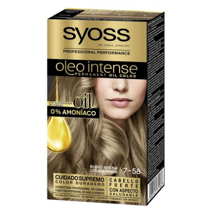 Syoss Oleo Intensywna trwała farba do włosów 7-58 Piaskowy Blond