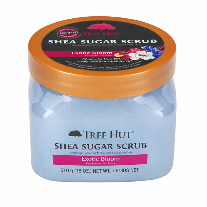 Exfoliante de azúcar y karité Exotic Bloom de Tree Hut 510 g