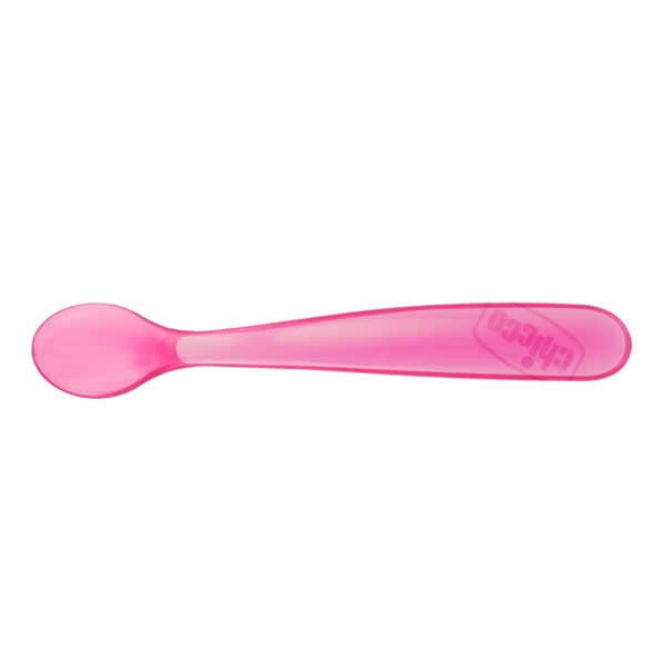 Chicco Duplo Soft Pink silikonová lžíce 6m+ 2 jednotky