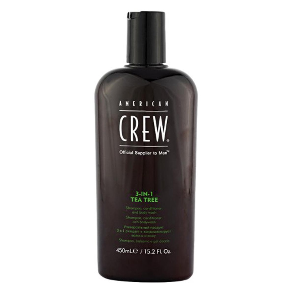 American Crew 3v1 Tea Tree Shampoo Conditioner And Body Wash 450ml