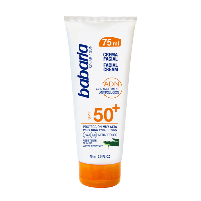[141164] Babaria Crema Solare Viso Spf50 Aloe Vera Resistente all'Acqua 75ml