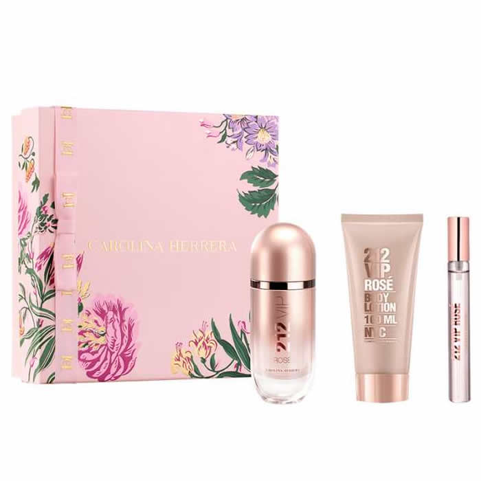 Carolina Herrera 212 Vip Rose Eau De Parfum Spray 80ml Box 3 termékek