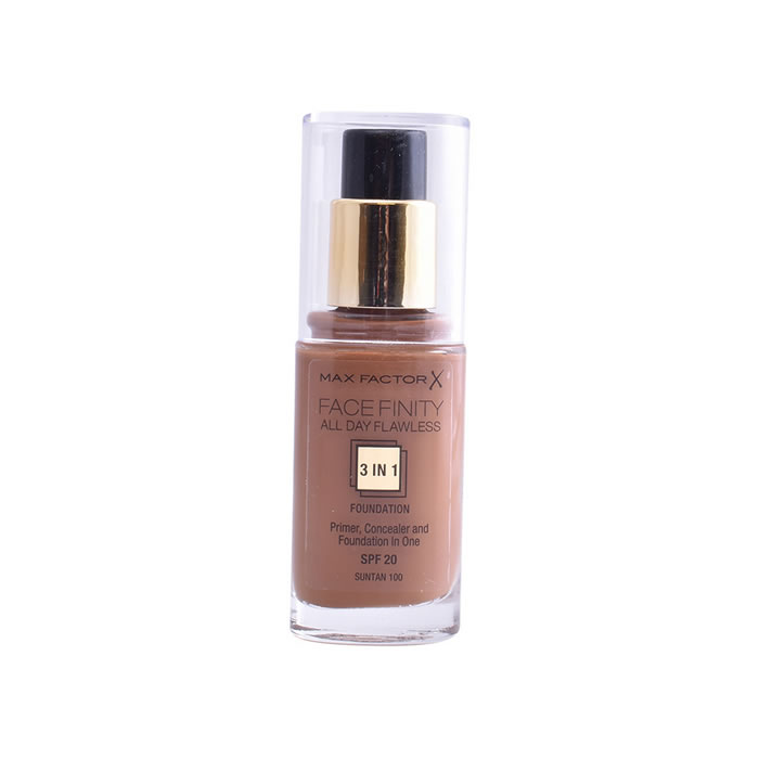 Max Factor Facefinity 3 En 1 Prebase, Corrector Y Base De Maquillaje Spf20 100 Bronceador 30ml