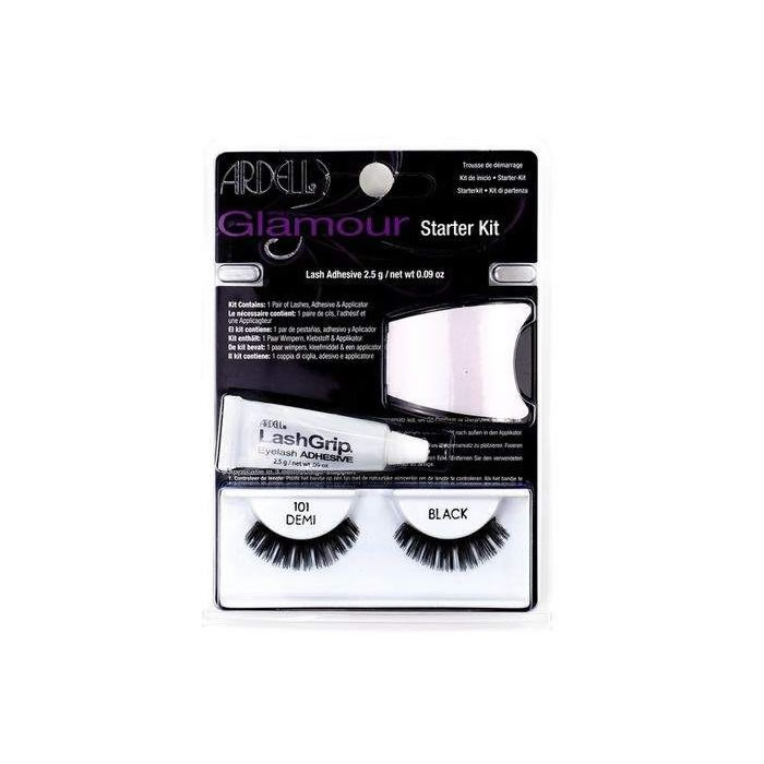 Ardell Glamour Falsche Wimpern 101 Demi Black, Set mit 3 Produkten