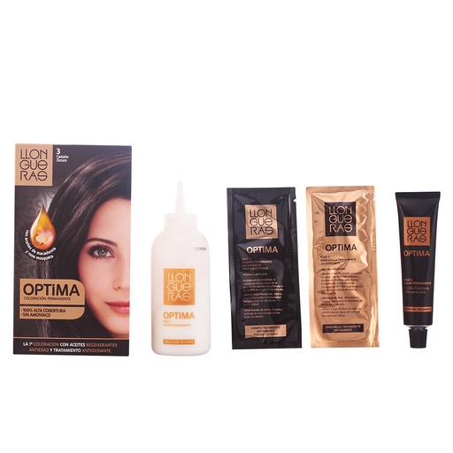 [70112] Llongueras Optima Tinta Permanente Per Capelli Senza Ammoniaca 3 Castano Scuro