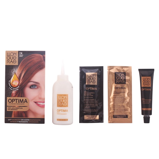[70120] Llongueras Optima Tinta Permanente per Capelli Senza Ammoniaca 7.4 Rame Medio