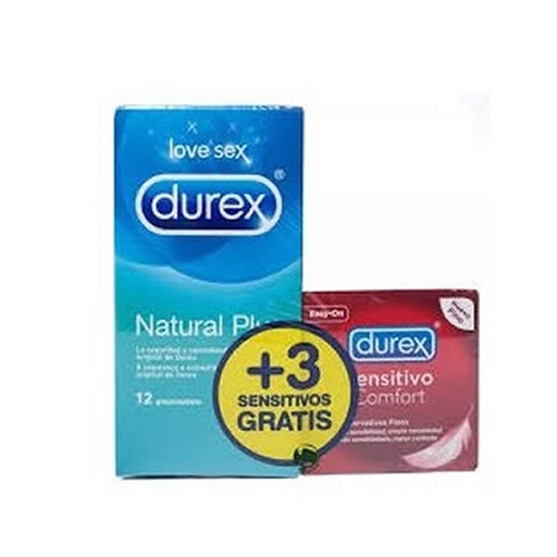 [82020] Durex Love Sex 12 Natural Plus kondomů a 3 Sensitive kondomy