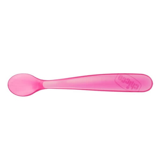[83444] Chicco Duplo Soft Pink silikonová lžíce 6m+ 2 jednotky