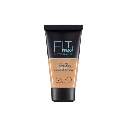 [90545] Maybelline Fit Me Base de maquillaje mate sin poros 250 Sun Beige