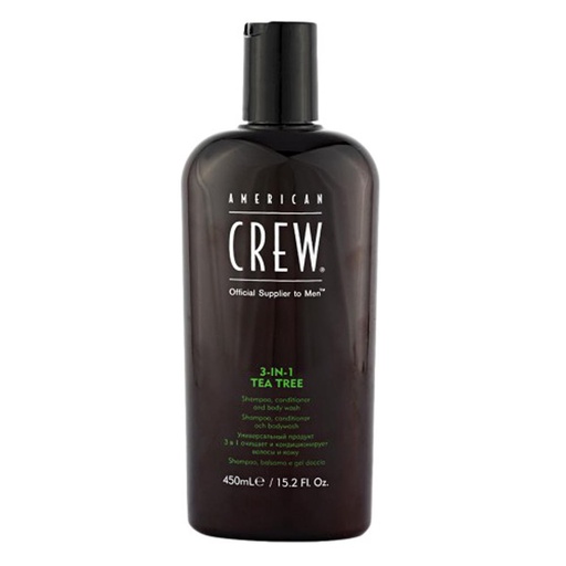 [94268] American Crew 3v1 Tea Tree Shampoo Conditioner And Body Wash 450ml
