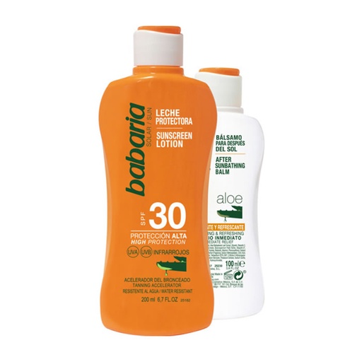 [140836] Babaria Sun losjon za zaščito pred soncem Spf30 200 ml Škatla 2 izdelkov