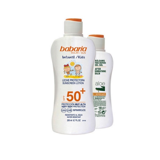 [177834] Babaria sončna krema za otroke vodoodporno zaščitno mleko SPF50 200 ml škatla 2 izdelka