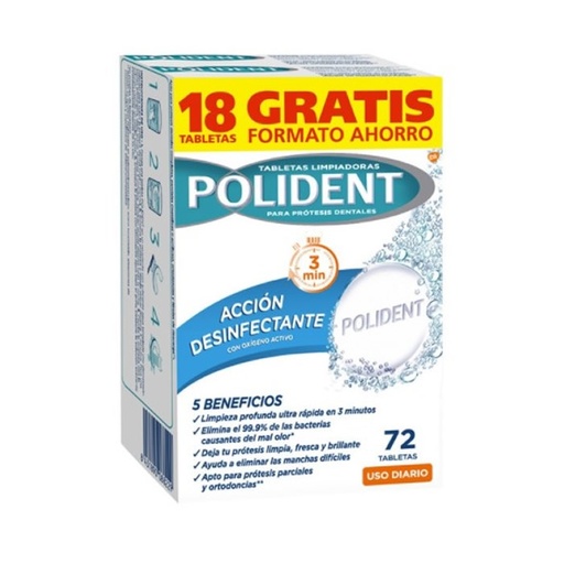 [182216] Čisticí tablety Polident 72 jednotek