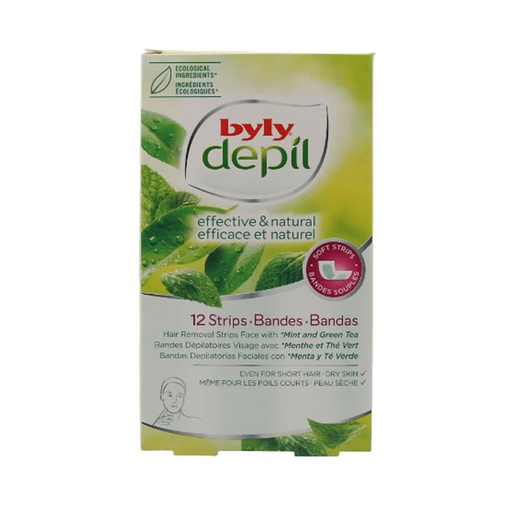 [202766] Byly Depil Ленти за обезкосмяване по лицето с мента и зелен чай 12 бр